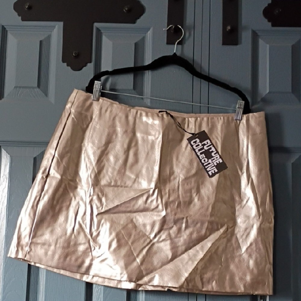 Future Collective Women's Metallic Mini Skirt